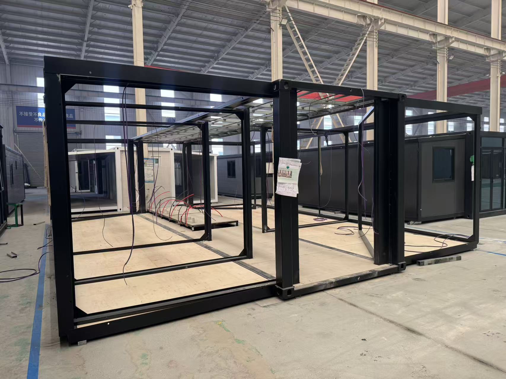 Heavy-duty steel frame for modular prefab house manufacturing factory